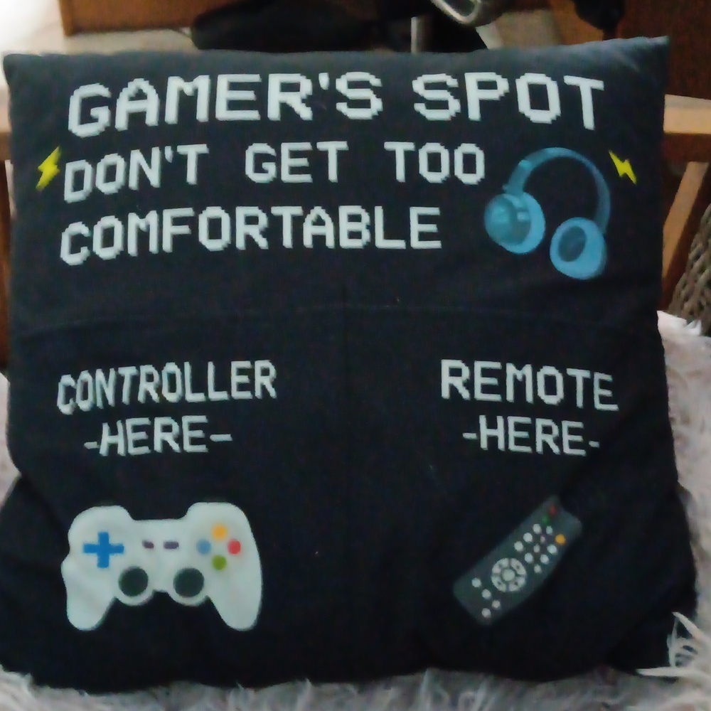 GOAUS Gamer Gifts Gaming Throw Pillow 18x18 inch Dual Pockets